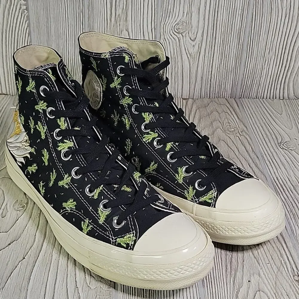 Converse Chuck 70 Prep Embroidery High Cactus Sneakers Mens 9.5 Womens 11.5 - Picture 9 of 14